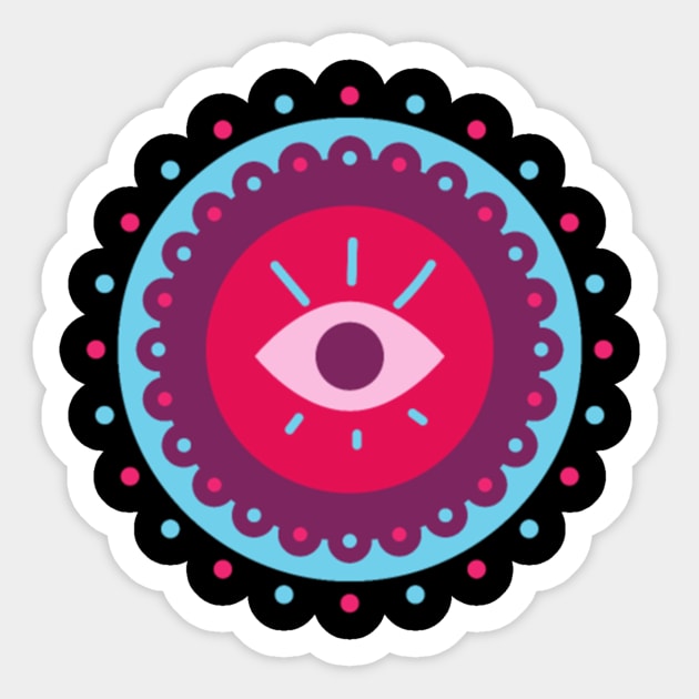 Eye Red and Blue Sticker by AlmiranWhite